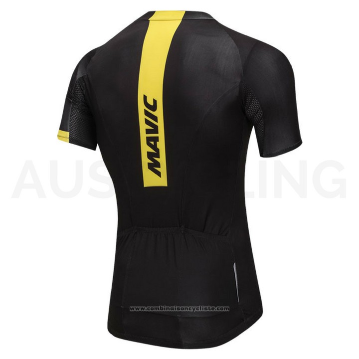2018 Maillot Cyclisme Mavic Noir Manches Courtes et Cuissard