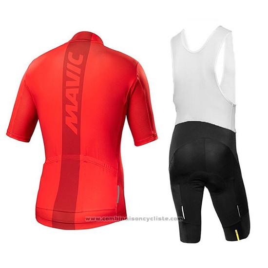 2018 Maillot Cyclisme Mavic Rouge Manches Courtes et Cuissard