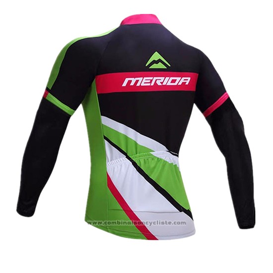 2017 Maillot Cyclisme Merida Rouge et Blanc Manches Longues et Cuissard