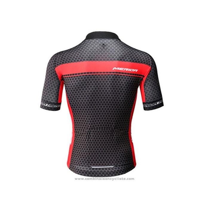 2020 Maillot Cyclisme Merida Rouge Noir Manches Courtes et Cuissard