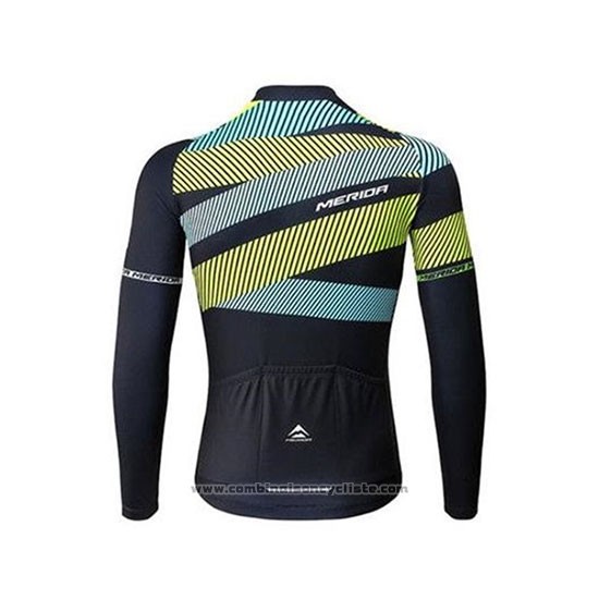 2020 Maillot Cyclisme Merida Vert Noir Manches Longues et Cuissard