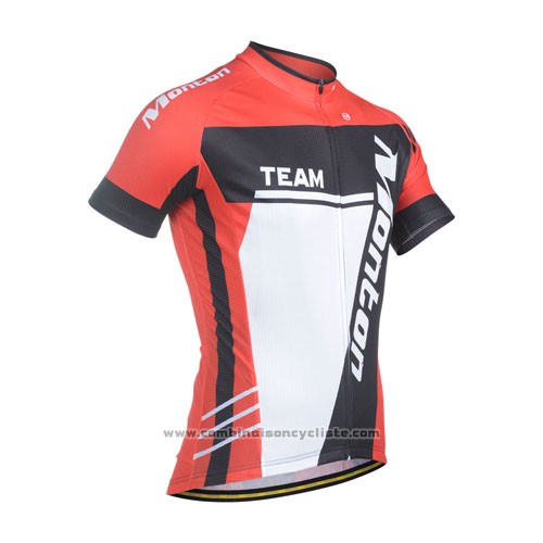 2014 Maillot Cyclisme Monton Blanc Rouge Manches Courtes et Cuissard