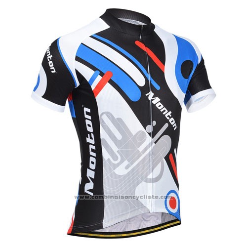2014 Maillot Cyclisme Monton Bleu et Gris Manches Courtes et Cuissard