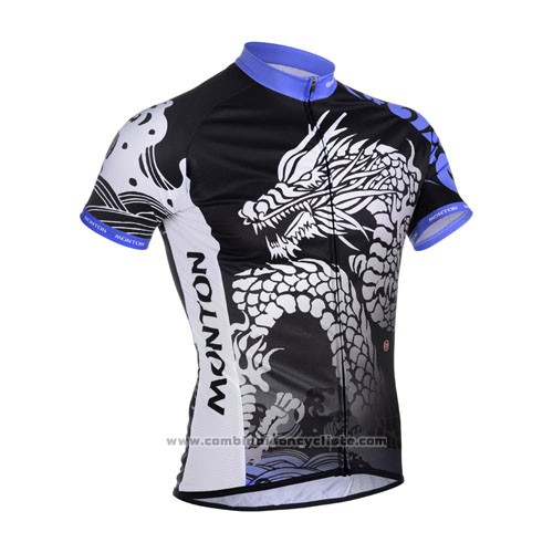 2014 Maillot Cyclisme Monton Noir et Violet Manches Courtes et Cuissard