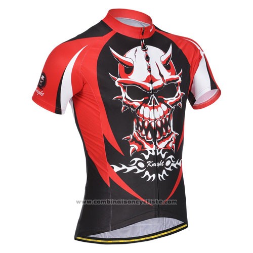 2014 Maillot Cyclisme Monton Rouge Noir Manches Courtes et Cuissard