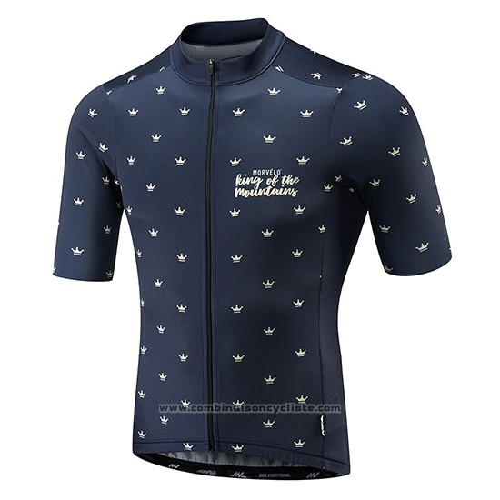 2018 Maillot Cyclisme Morvelo Fonce Bleu Manches Courtes et Cuissard
