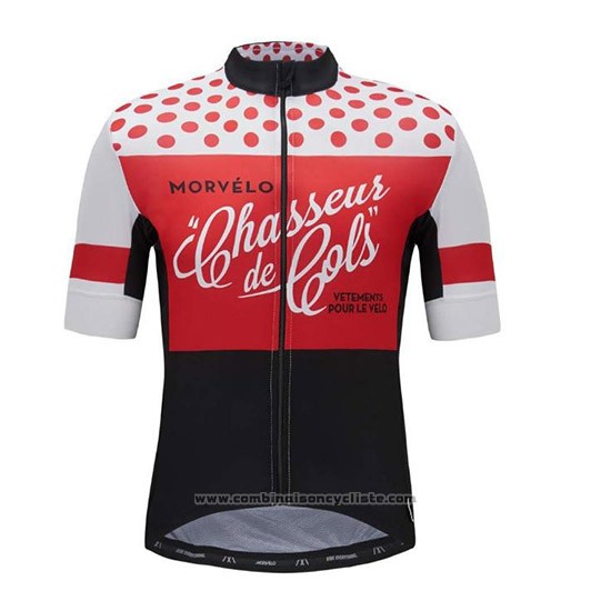 2018 Maillot Cyclisme Morvelo Rouge et Noir Manches Courtes et Cuissard