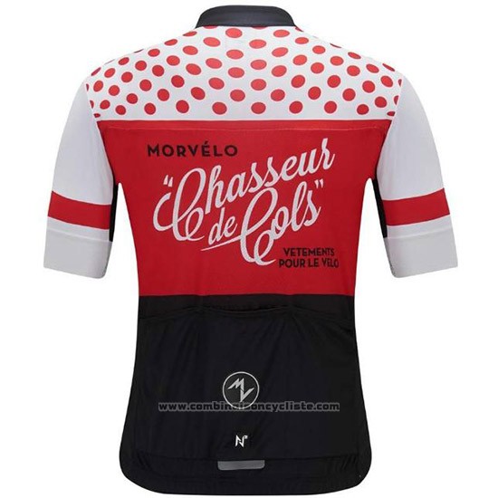 2018 Maillot Cyclisme Morvelo Rouge et Noir Manches Courtes et Cuissard