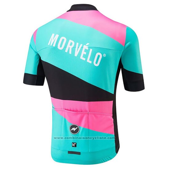 2018 Maillot Cyclisme Morvelo Vert et Rose Manches Courtes et Cuissard