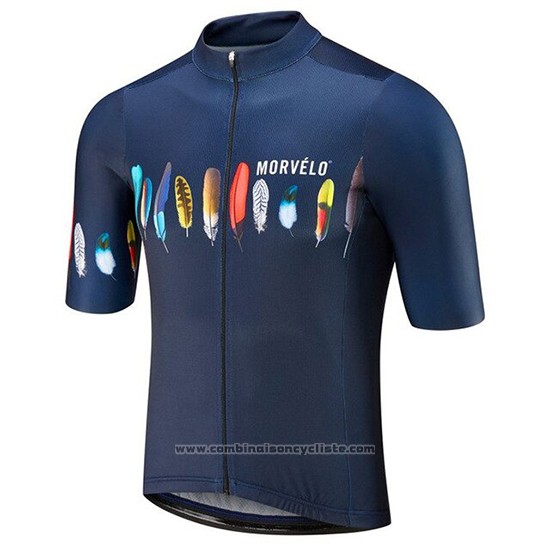 2019 Maillot Cyclisme Morvelo Fonce Bleu Manches Courtes et Cuissard