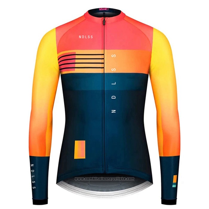 2020 Maillot Cyclisme NDLSS Bleu Jaune Manches Longues et Cuissard