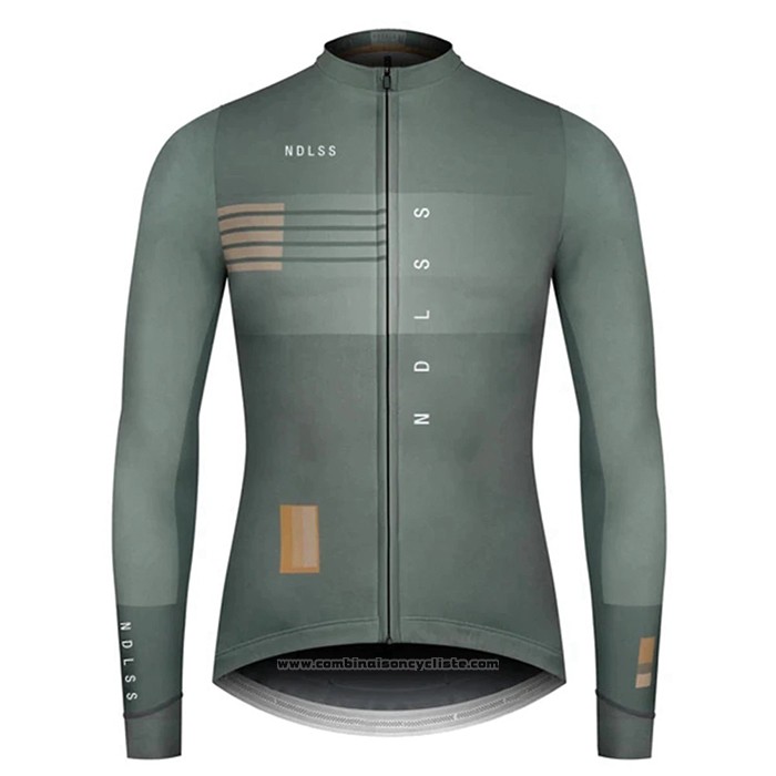 2020 Maillot Cyclisme NDLSS Gris Manches Longues et Cuissard