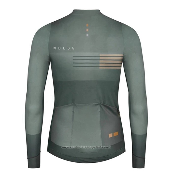 2020 Maillot Cyclisme NDLSS Gris Manches Longues et Cuissard