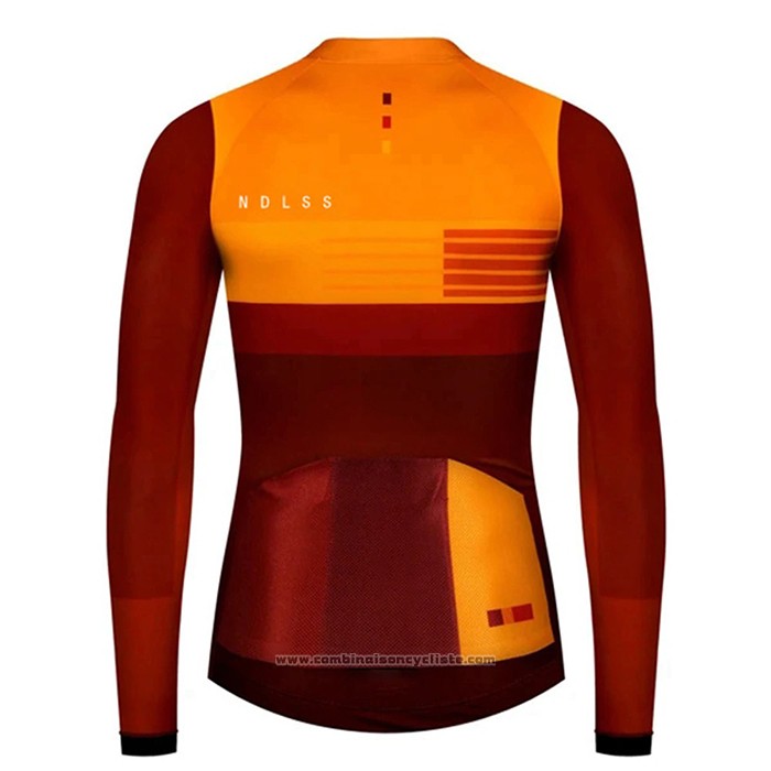 2020 Maillot Cyclisme NDLSS Marron Jaune Manches Longues et Cuissard