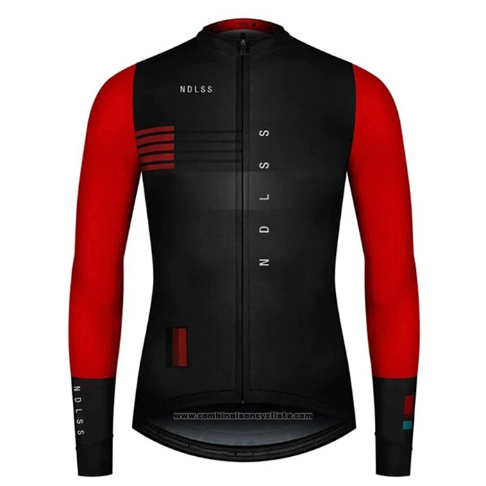 2020 Maillot Cyclisme NDLSS Noir Rouge Manches Longues et Cuissard