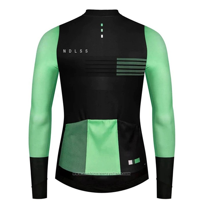 2020 Maillot Cyclisme NDLSS Noir Vert Manches Longues et Cuissard