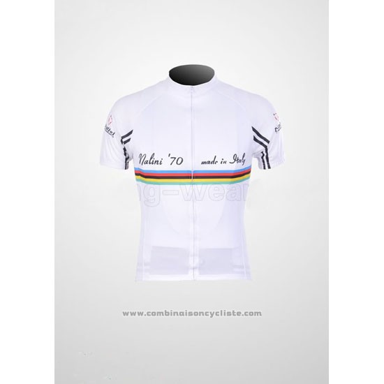 2011 Maillot Cyclisme Nalini Blanc Manches Courtes et Cuissard