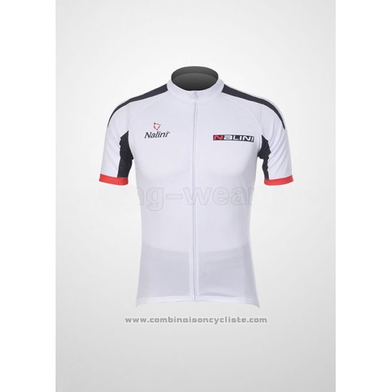 2012 Maillot Cyclisme Nalini Blanc et Noir Manches Courtes et Cuissard