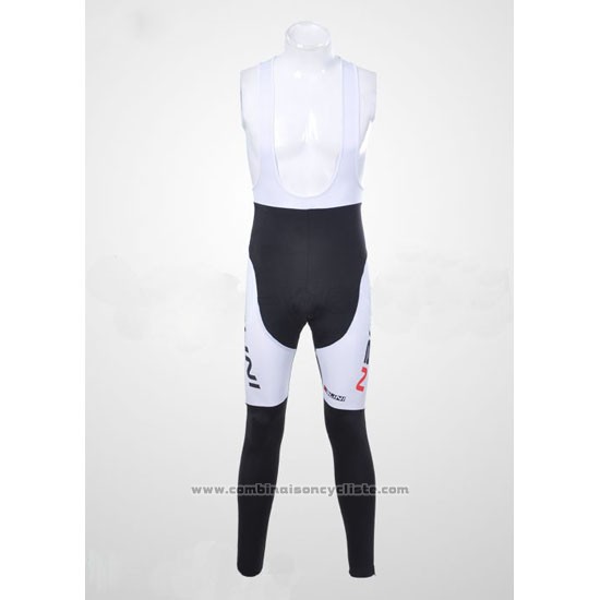 2012 Maillot Cyclisme Nalini Blanc et Noir Manches Longues et Cuissard