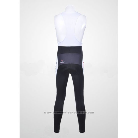 2012 Maillot Cyclisme Nalini Blanc et Noir Manches Longues et Cuissard