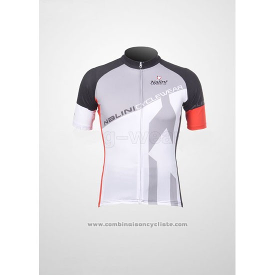 2012 Maillot Cyclisme Nalini Noir et Blanc Manches Courtes et Cuissard