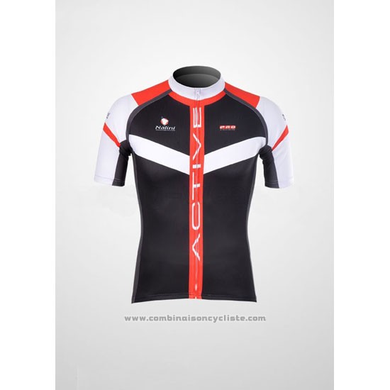 2012 Maillot Cyclisme Nalini Noir et Rouge Manches Courtes et Cuissard