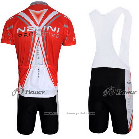 2012 Maillot Cyclisme Nalini Rouge et Blanc Manches Courtes et Cuissard