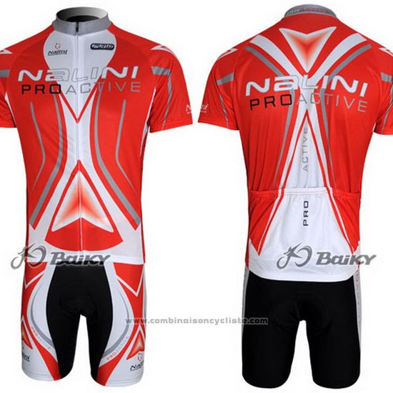 2012 Maillot Cyclisme Nalini Rouge et Blanc Manches Courtes et Cuissard
