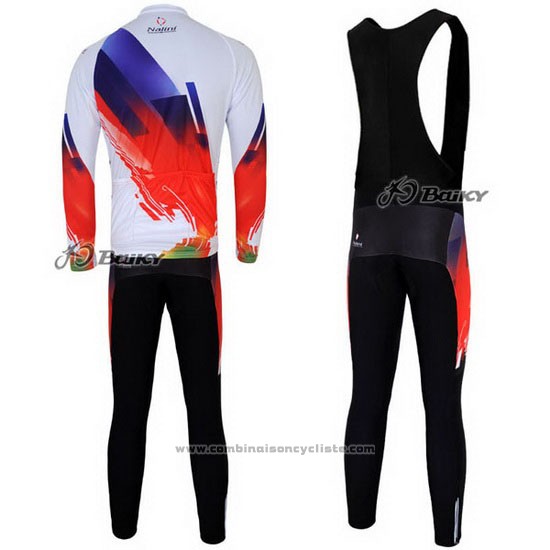 2012 Maillot Cyclisme Nalini Rouge et Blanc Manches Longues et Cuissard