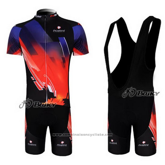 2012 Maillot Cyclisme Nalini Rouge et Noir Manches Courtes et Cuissard