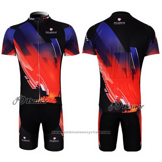 2012 Maillot Cyclisme Nalini Rouge et Noir Manches Courtes et Cuissard