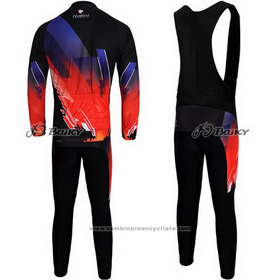 2012 Maillot Cyclisme Nalini Rouge et Noir Manches Longues et Cuissard