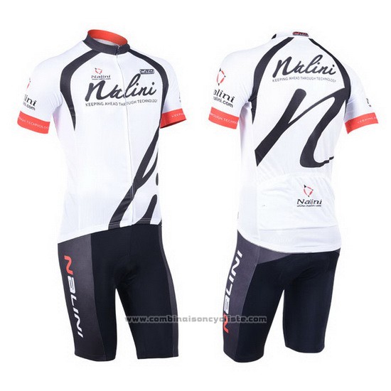2013 Maillot Cyclisme Nalini Blanc Manches Courtes et Cuissard