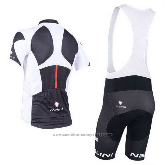 2013 Maillot Cyclisme Nalini Gris et Noir Manches Courtes et Cuissard