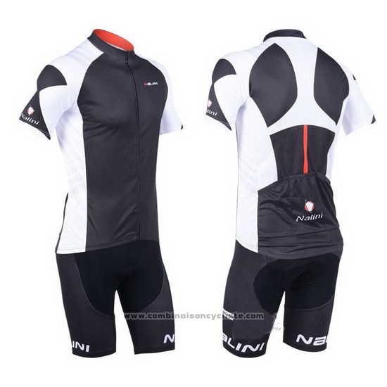 2013 Maillot Cyclisme Nalini Gris et Noir Manches Courtes et Cuissard