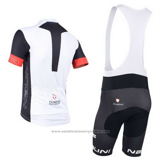 2013 Maillot Cyclisme Nalini Noir et Blanc Manches Courtes et Cuissard