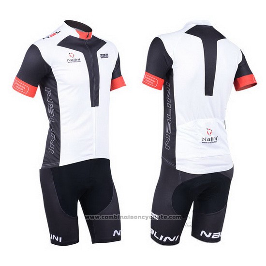 2013 Maillot Cyclisme Nalini Noir et Blanc Manches Courtes et Cuissard