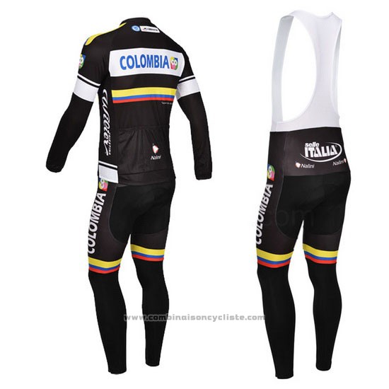 2013 Maillot Cyclisme Nalini Noir et Blanc Manches Longues et Cuissard