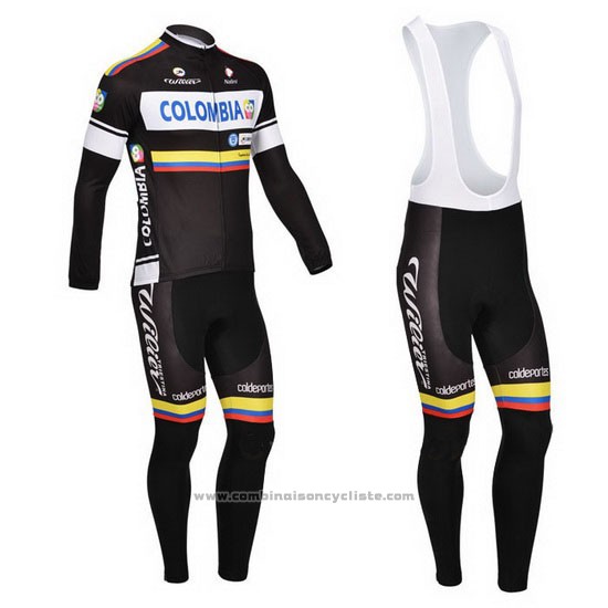 2013 Maillot Cyclisme Nalini Noir et Blanc Manches Longues et Cuissard