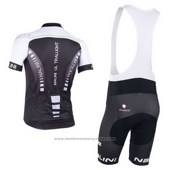 2013 Maillot Cyclisme Nalini Noir et Gris Manches Courtes et Cuissard
