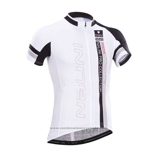2014 Maillot Cyclisme Nalini Blanc Manches Courtes et Cuissard