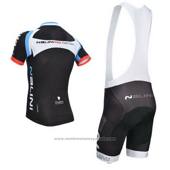 2014 Maillot Cyclisme Nalini Noir Manches Courtes et Cuissard
