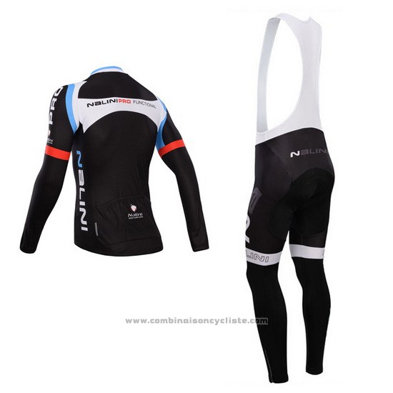 2014 Maillot Cyclisme Nalini Noir Manches Longues et Cuissard