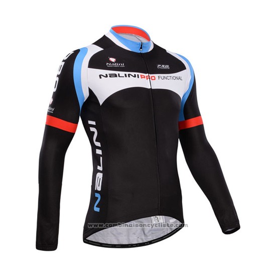 2014 Maillot Cyclisme Nalini Noir Manches Longues et Cuissard