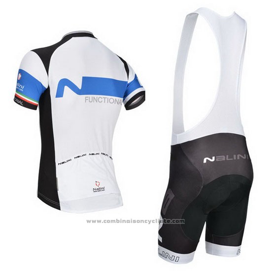 2014 Maillot Cyclisme Nalini Noir et Blanc Manches Courtes et Cuissard