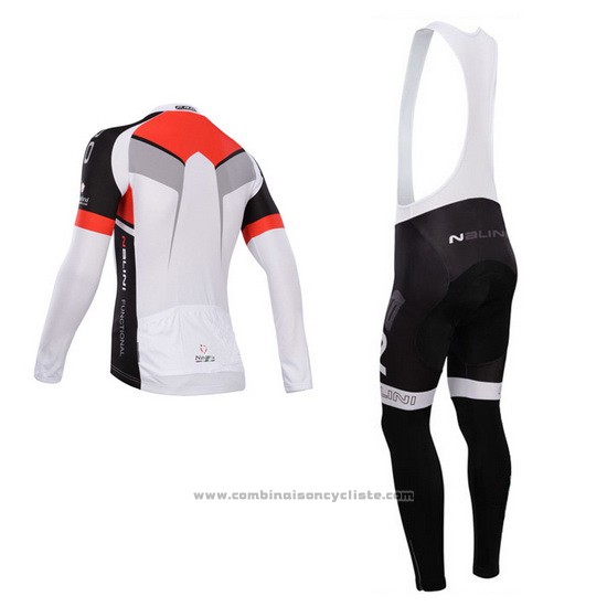 2014 Maillot Cyclisme Nalini Noir et Blanc Manches Longues et Cuissard