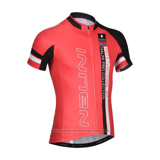 2014 Maillot Cyclisme Nalini Noir et Rouge Manches Courtes et Cuissard