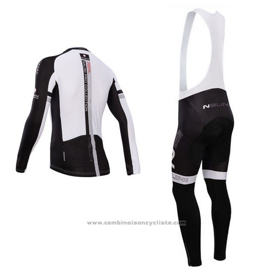2014 Maillot Cyclisme Nalini Noir et Rouge Manches Longues et Cuissard