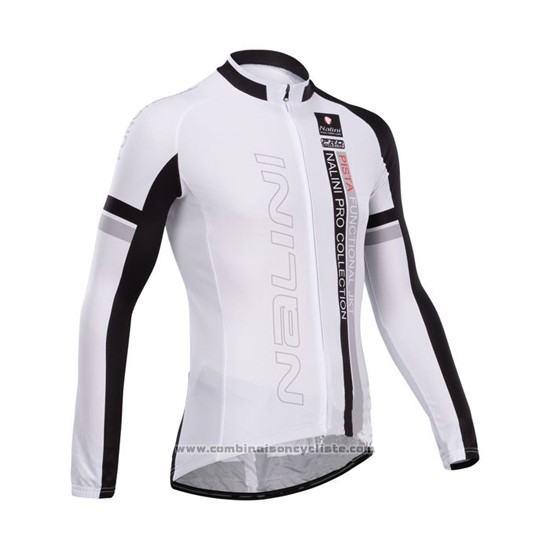 2014 Maillot Cyclisme Nalini Noir et Rouge Manches Longues et Cuissard