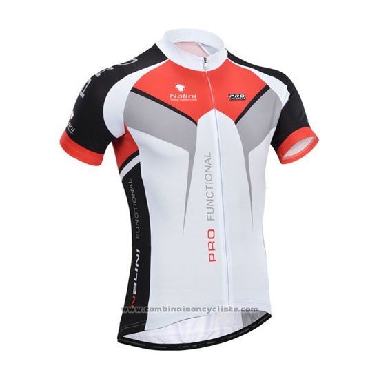2014 Maillot Cyclisme Nalini Rouge et Blanc Manches Courtes et Cuissard